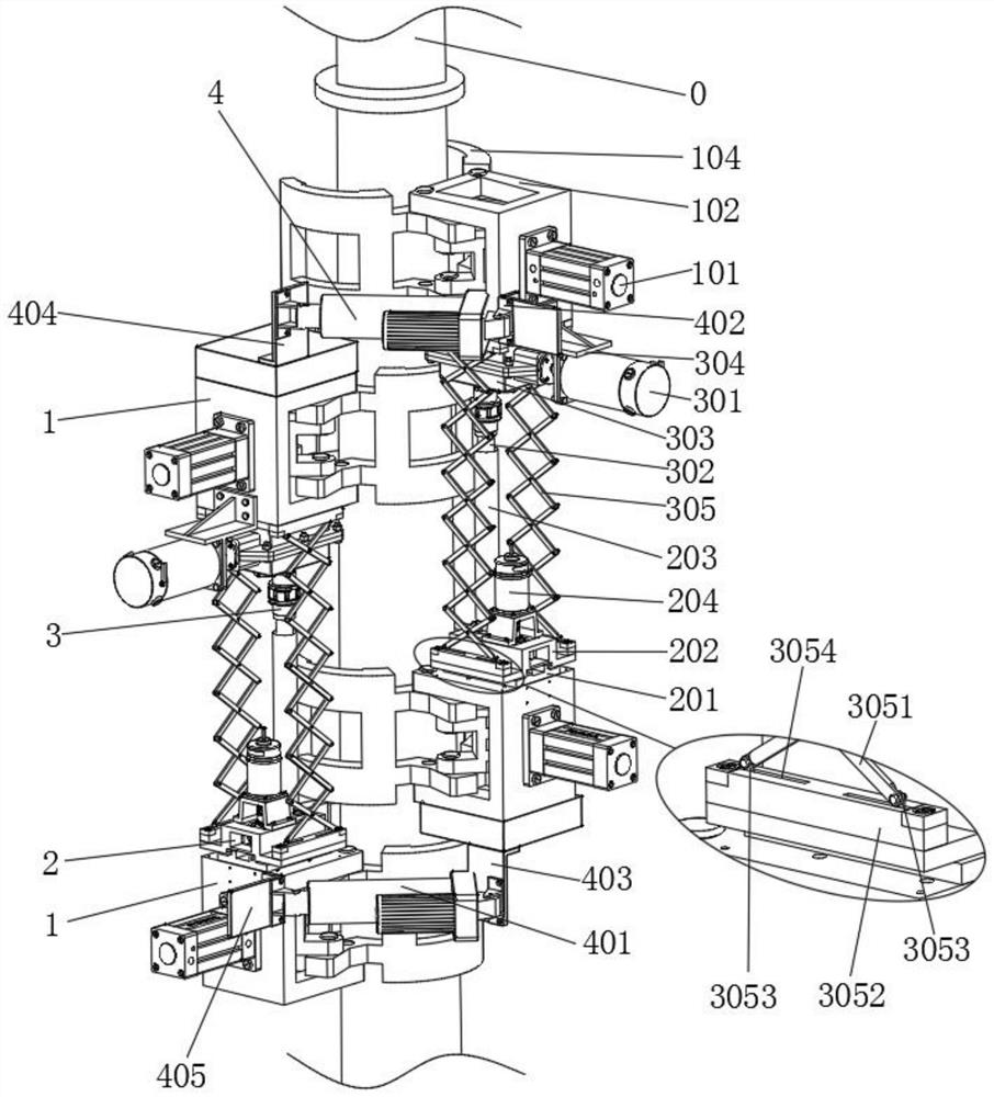 Obstacle-crossing pole-climbing robot