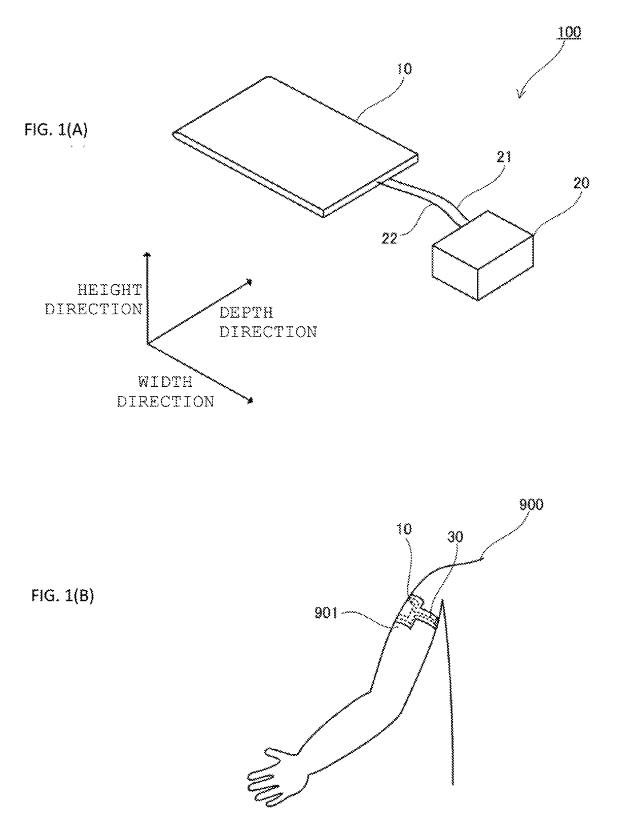 Piezoelectric element and bend detecting sensor