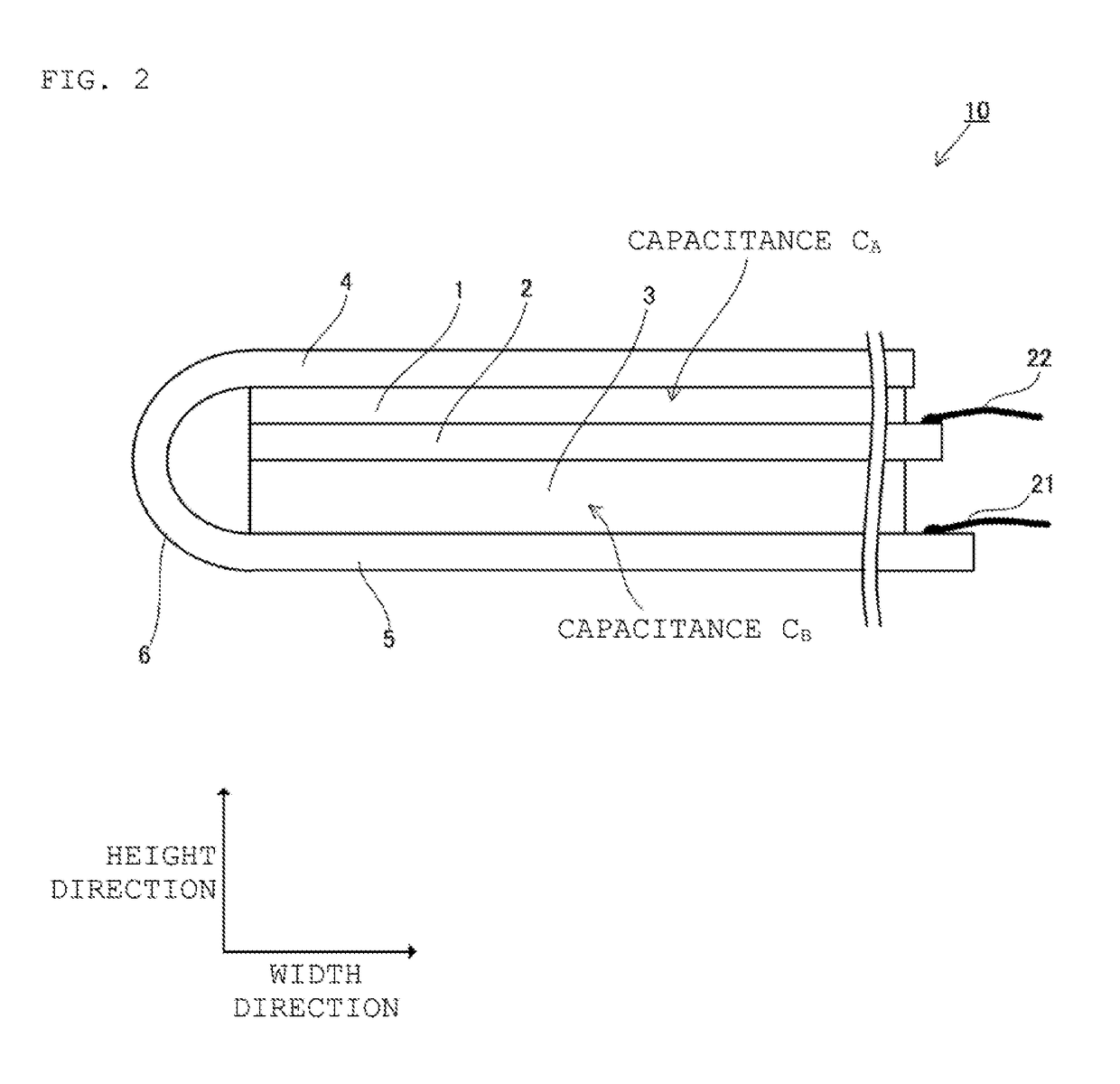 Piezoelectric element and bend detecting sensor