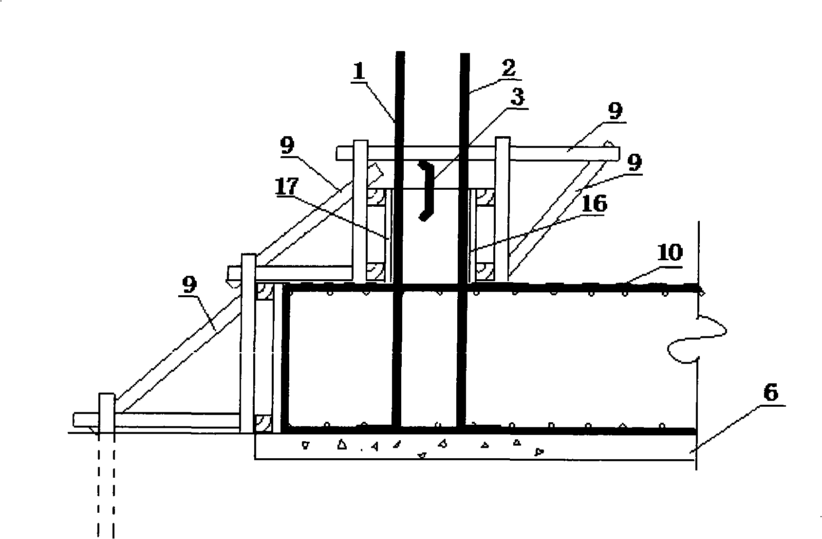 Underground cast-in-place concrete structure outer wall neck construction method