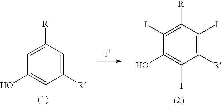 Process for the iodination of aromatic compounds