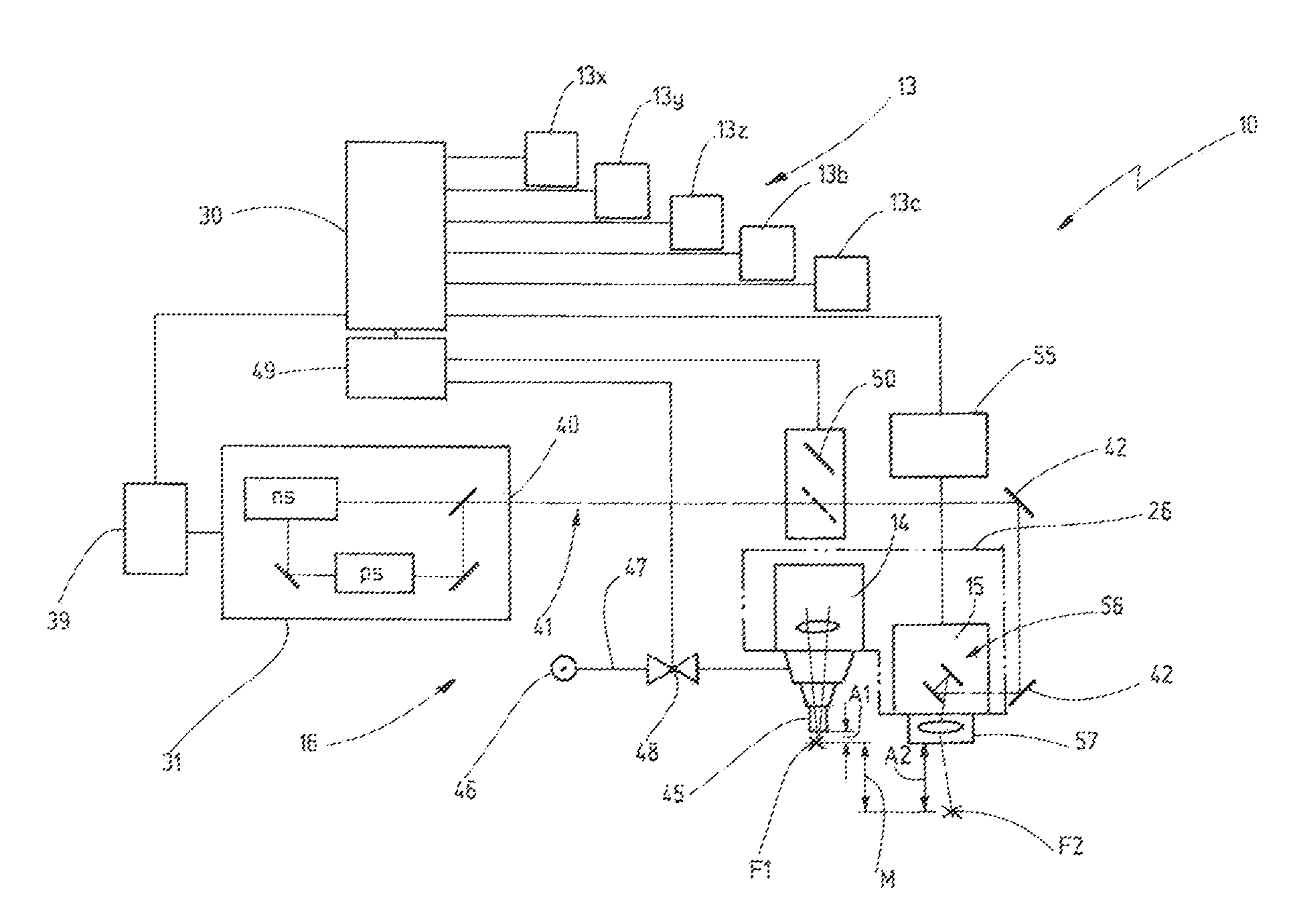 Laser machining apparatus with switchable laser system and laser machining method