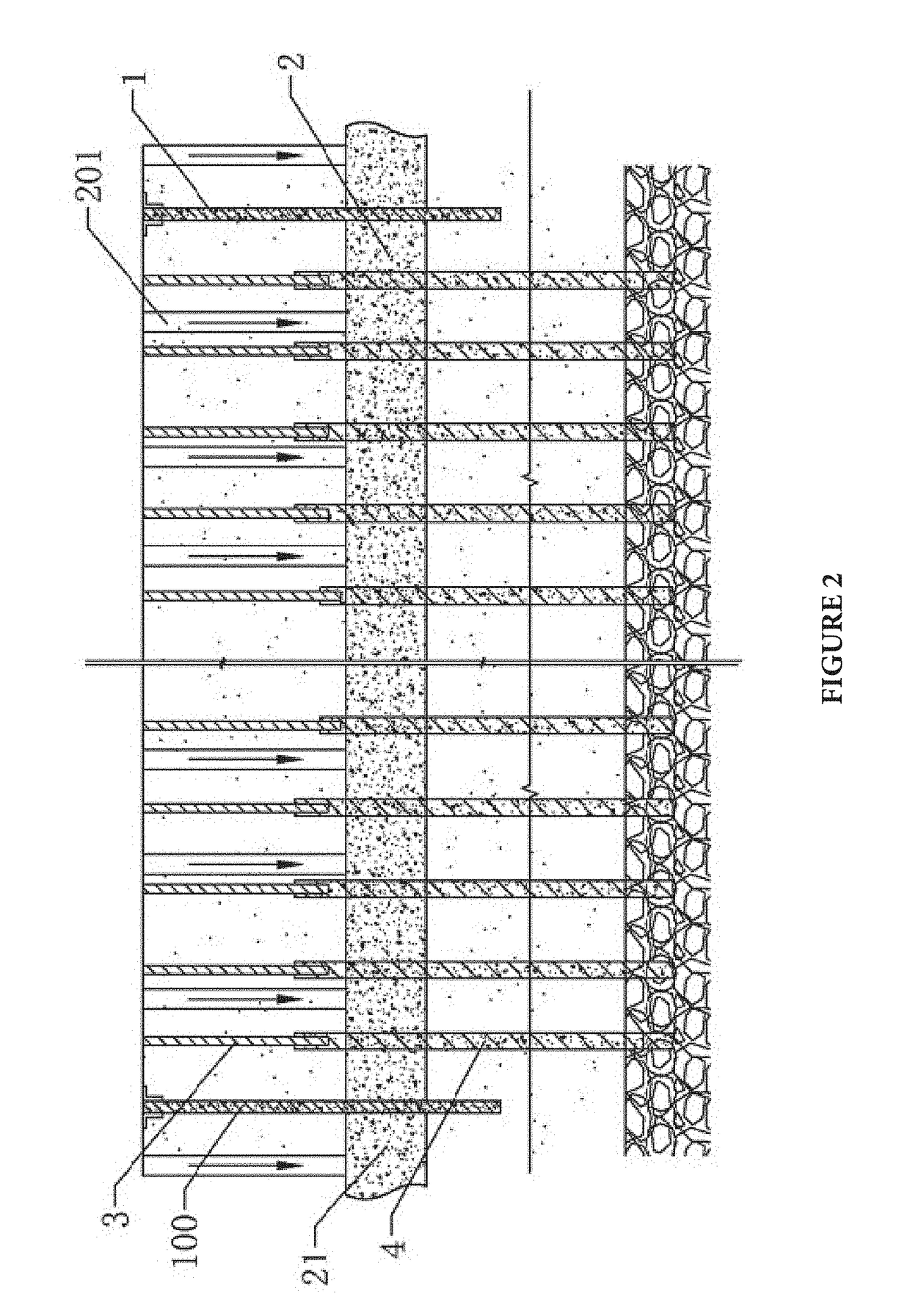 Inverse construction method for deep, large and long pit assembling structure of suspension-type envelope enclosure