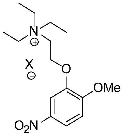 2-(2-methoxy-5-nitro-phenoxy)ethyltriethylammonium halide, preparation method and application thereof