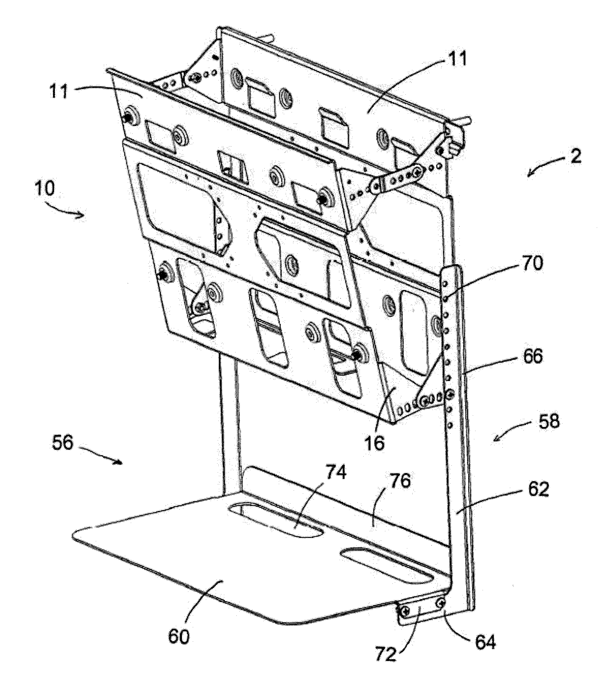 Method and device for wall mounting flat panel monitor and storing associated audio/video components