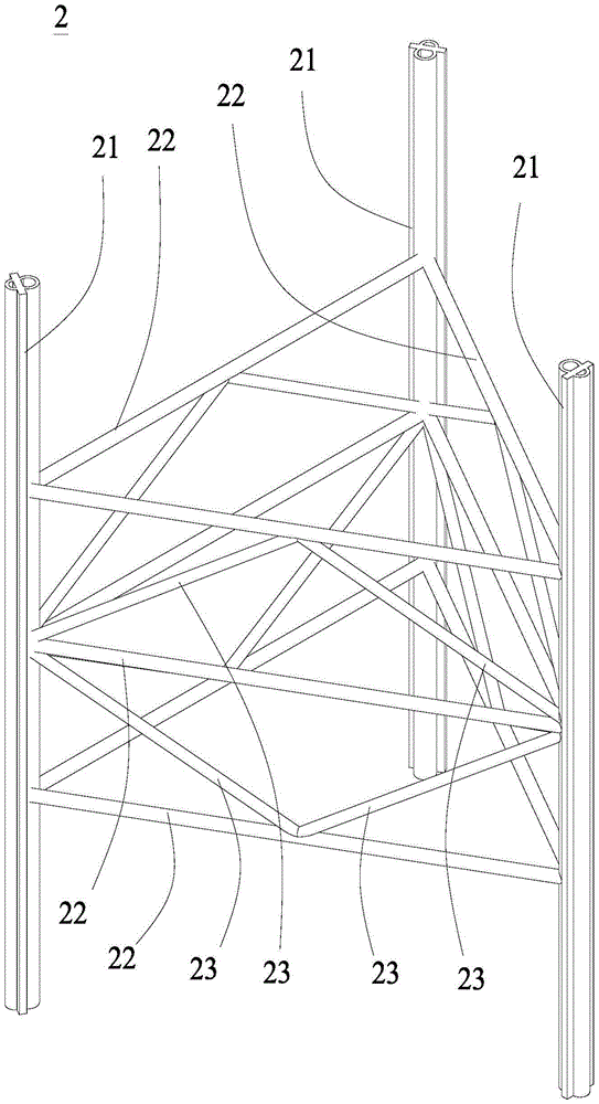 Truss leg structure and its asymmetric main chord