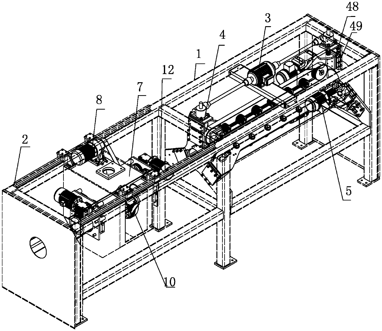 An electric pressure-adjustable pipe automatic traction, delivery and cutting device