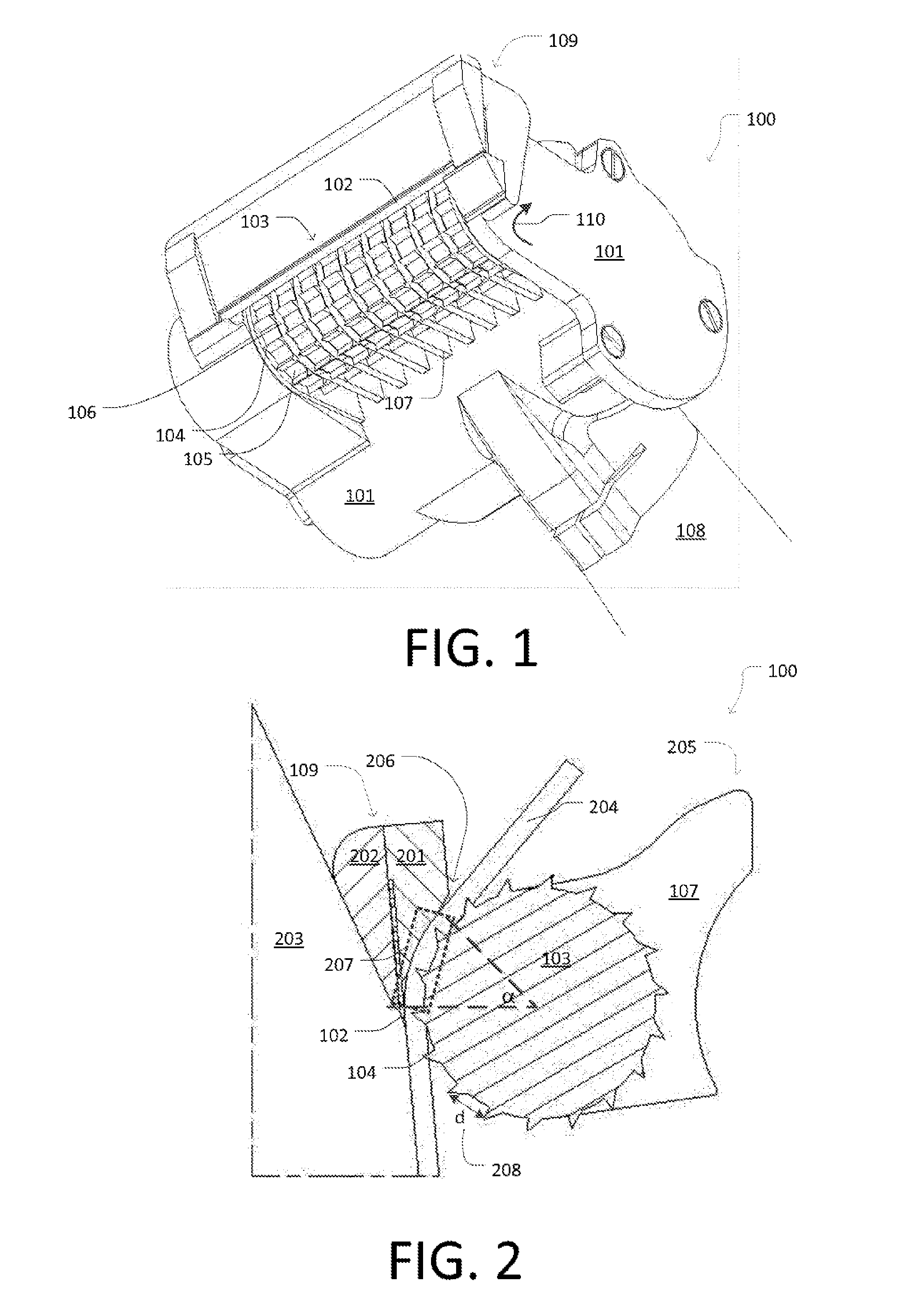 A skinning device for removing skin from an animal carcass