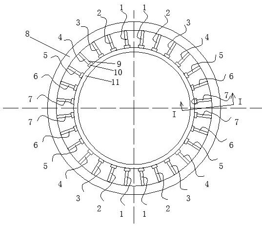 Distributed load applying device and method for tunnel lining