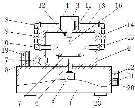 Uniform paint spraying device for chassis of new energy automobile