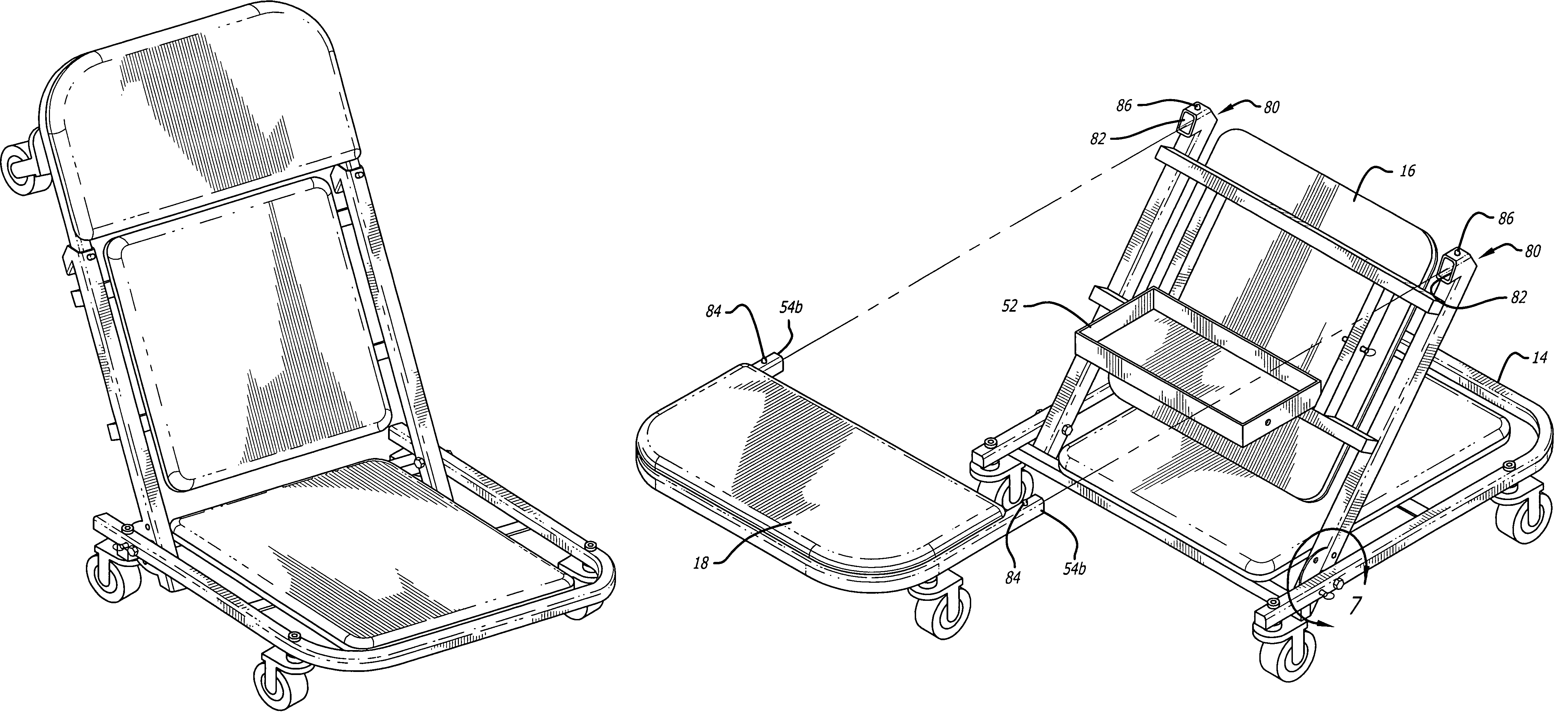 Multi-position mechanic's creeper with tool tray