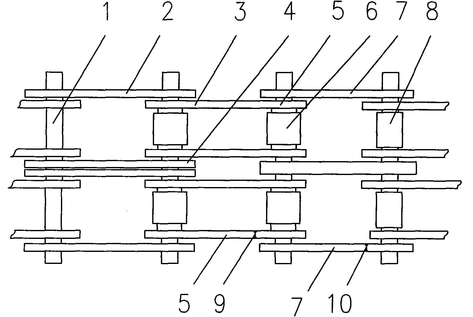 12ACC double-row roller chain with thick outer chain sheet