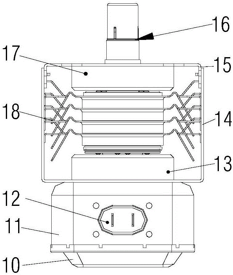 Magnetron radiating element, magnetron and microwave cooking device