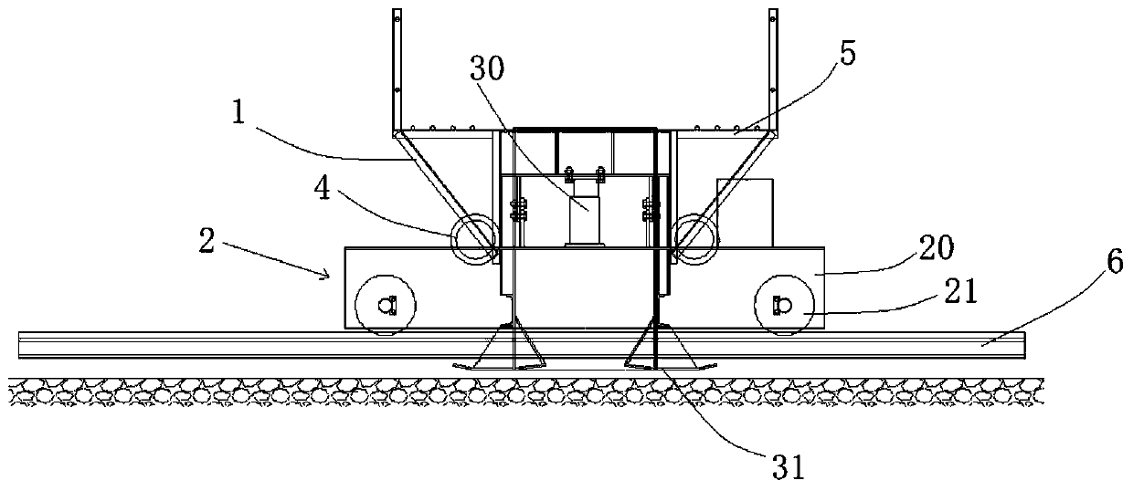 Ultra-high performance material distributing machine for concrete bridge deck construction and construction method of ultra-high performance material distributing machine for concrete bridge deck construction