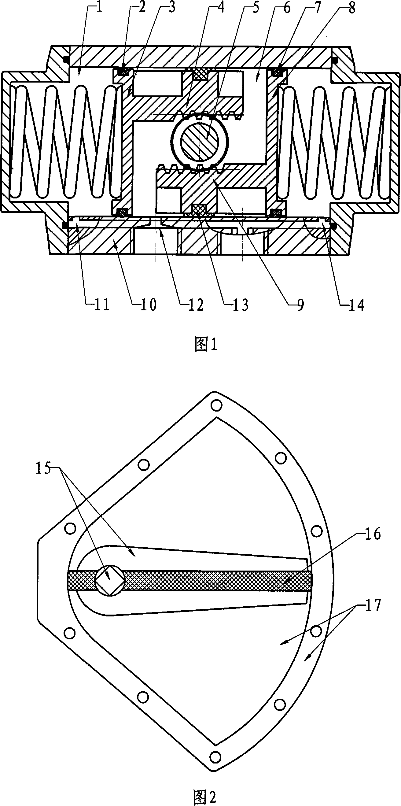 Fan type pneumatic power executor