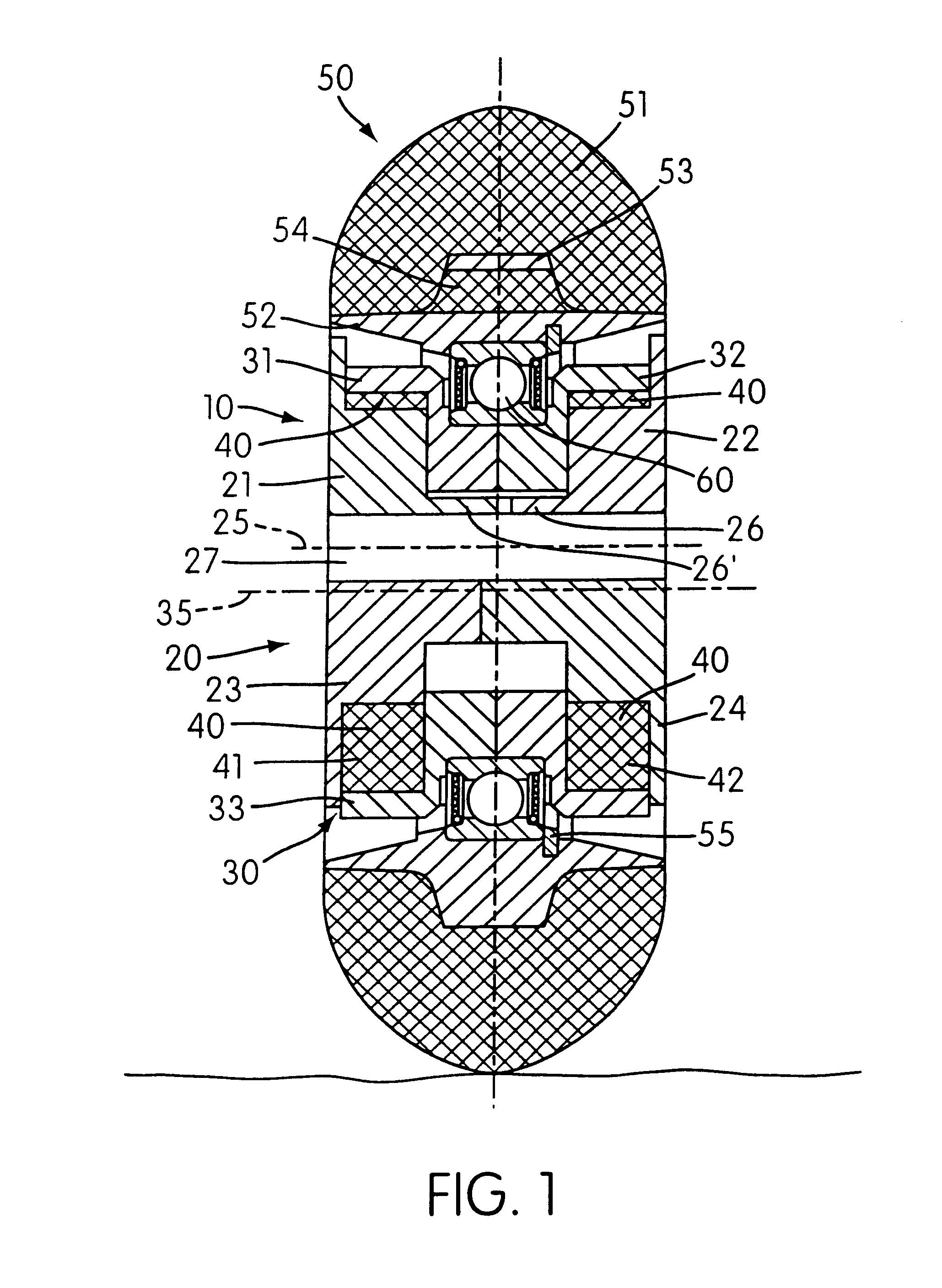 Running wheel arrangement