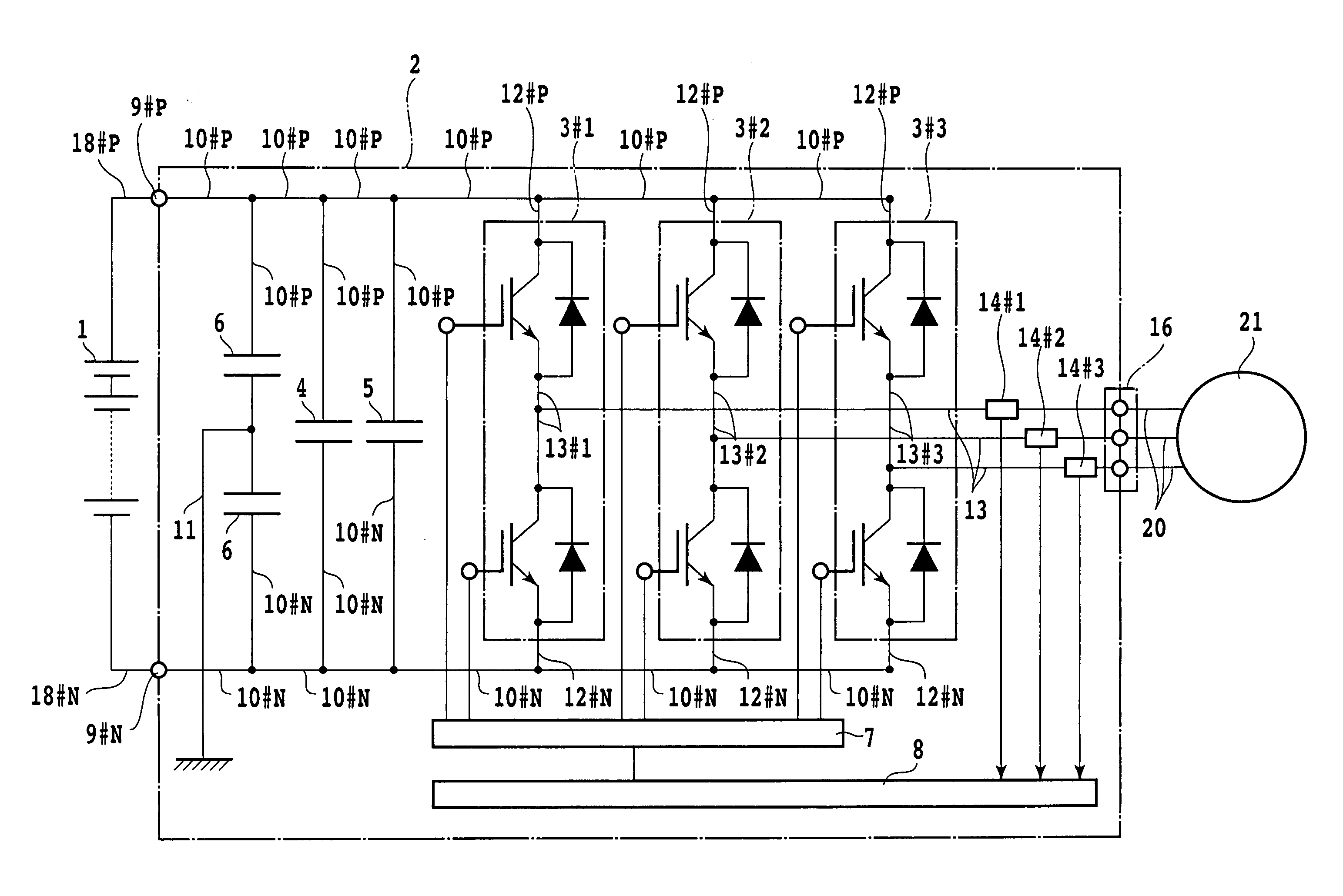 Capacitor mounting type inverter unit