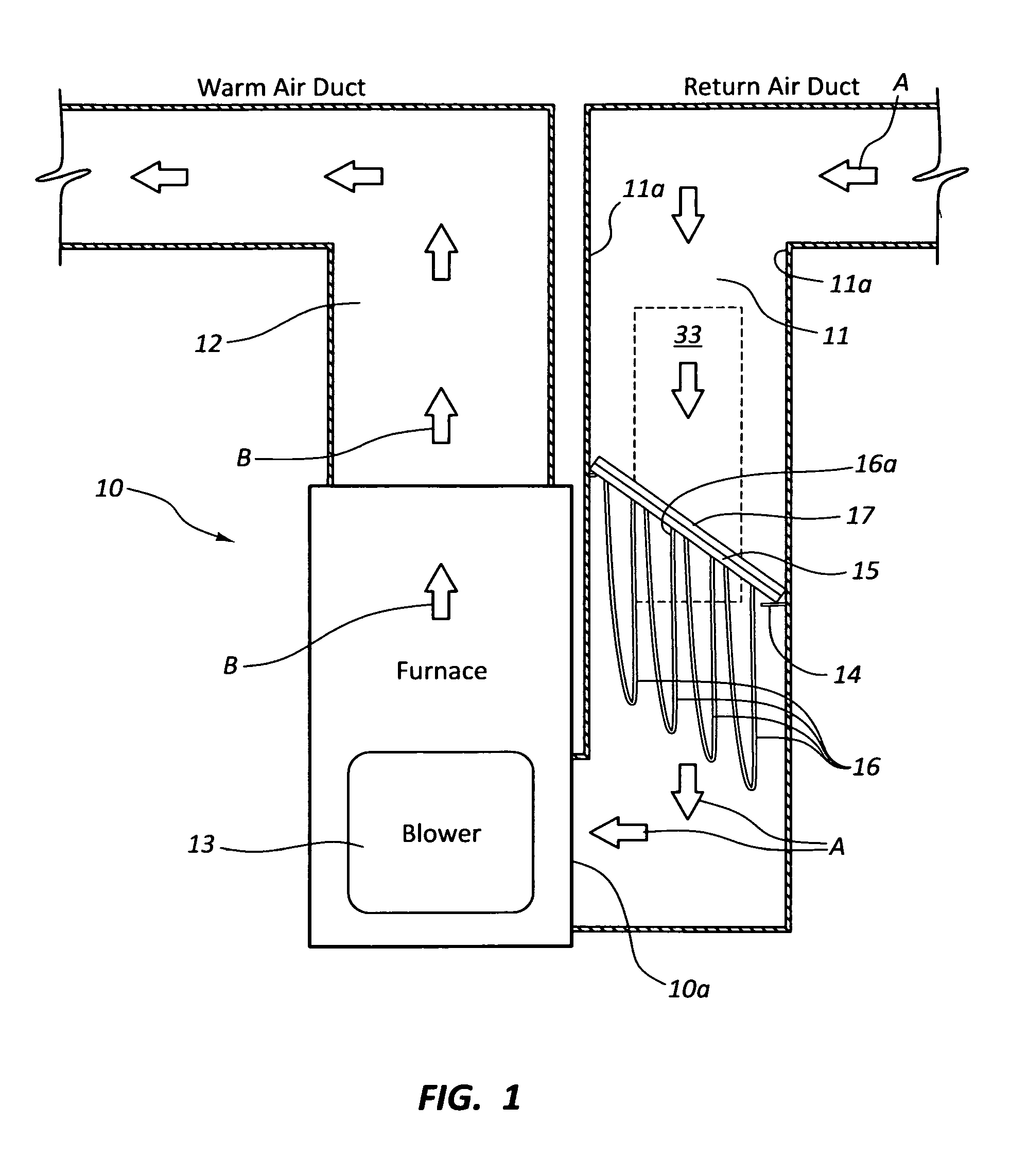 Bag filtration system for a forced air furnace