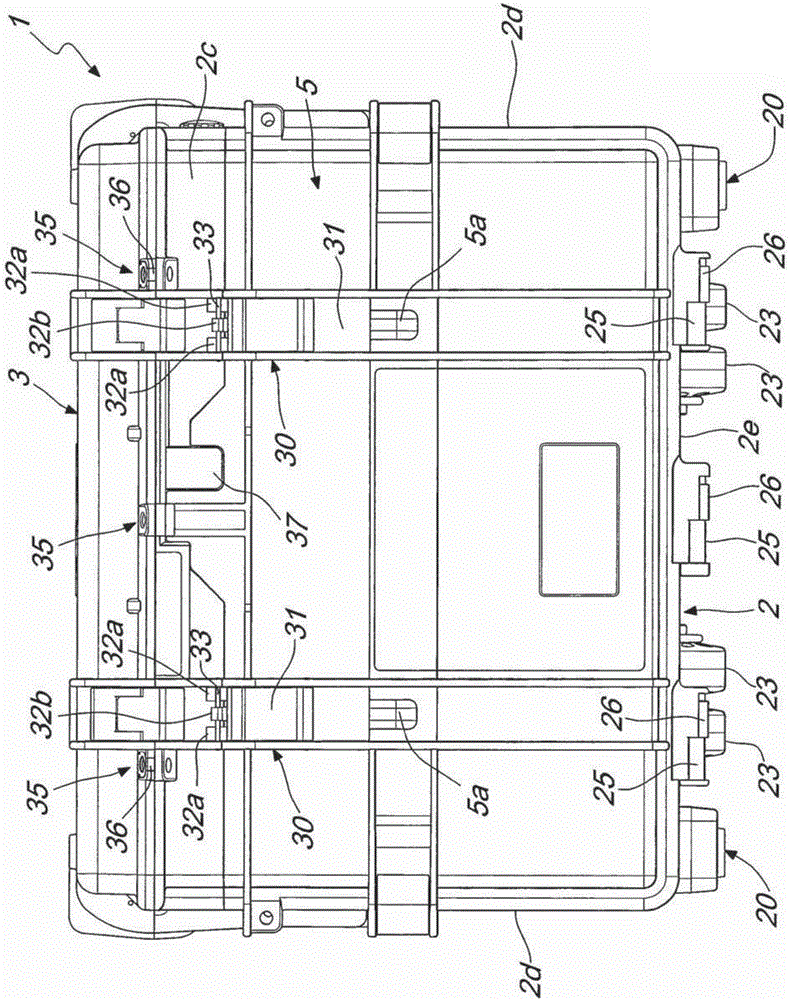 Container, of the type of trunks, suitcases, trolley cases and the like