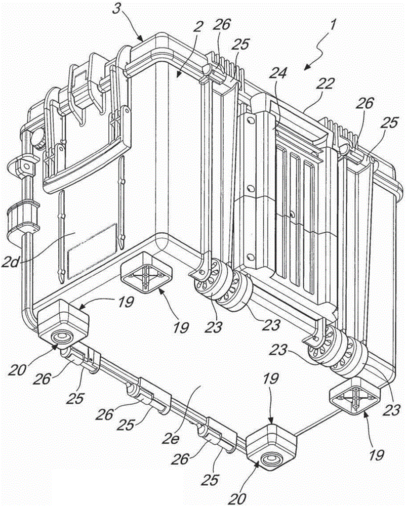 Container, of the type of trunks, suitcases, trolley cases and the like