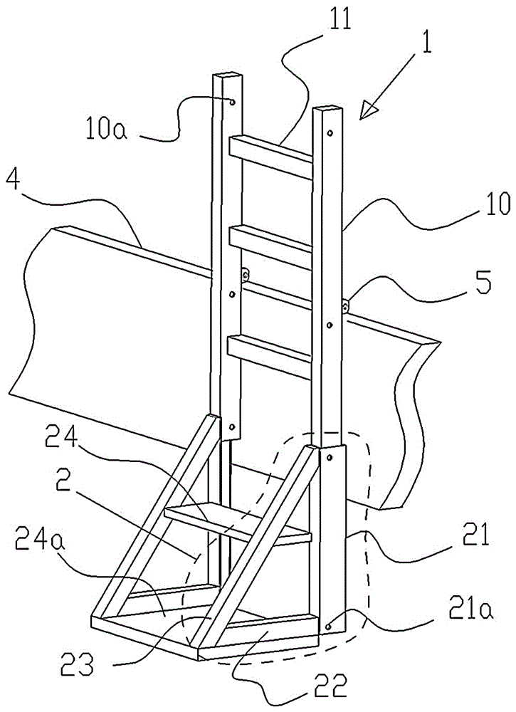 Multifunctional foldable tail ladder used for cabin of wheeled transport vehicle