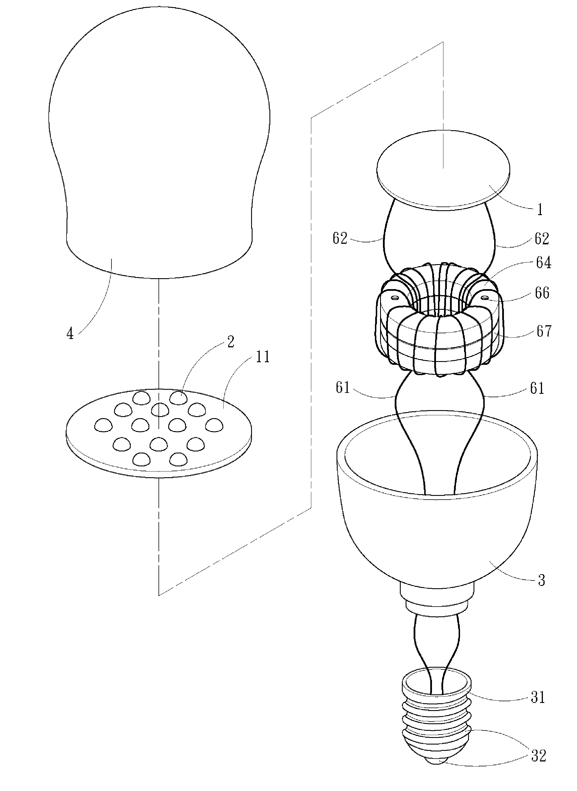 LED lamp structure