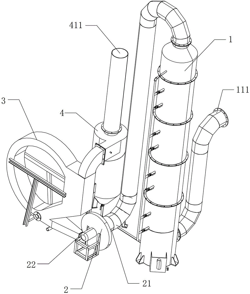 Turbulent-flow type dust-removing desulfurization system