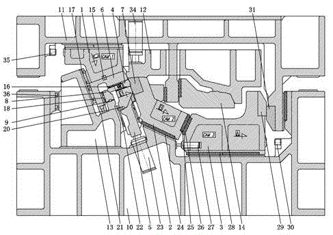 Double-action double-angle side shaping mechanism