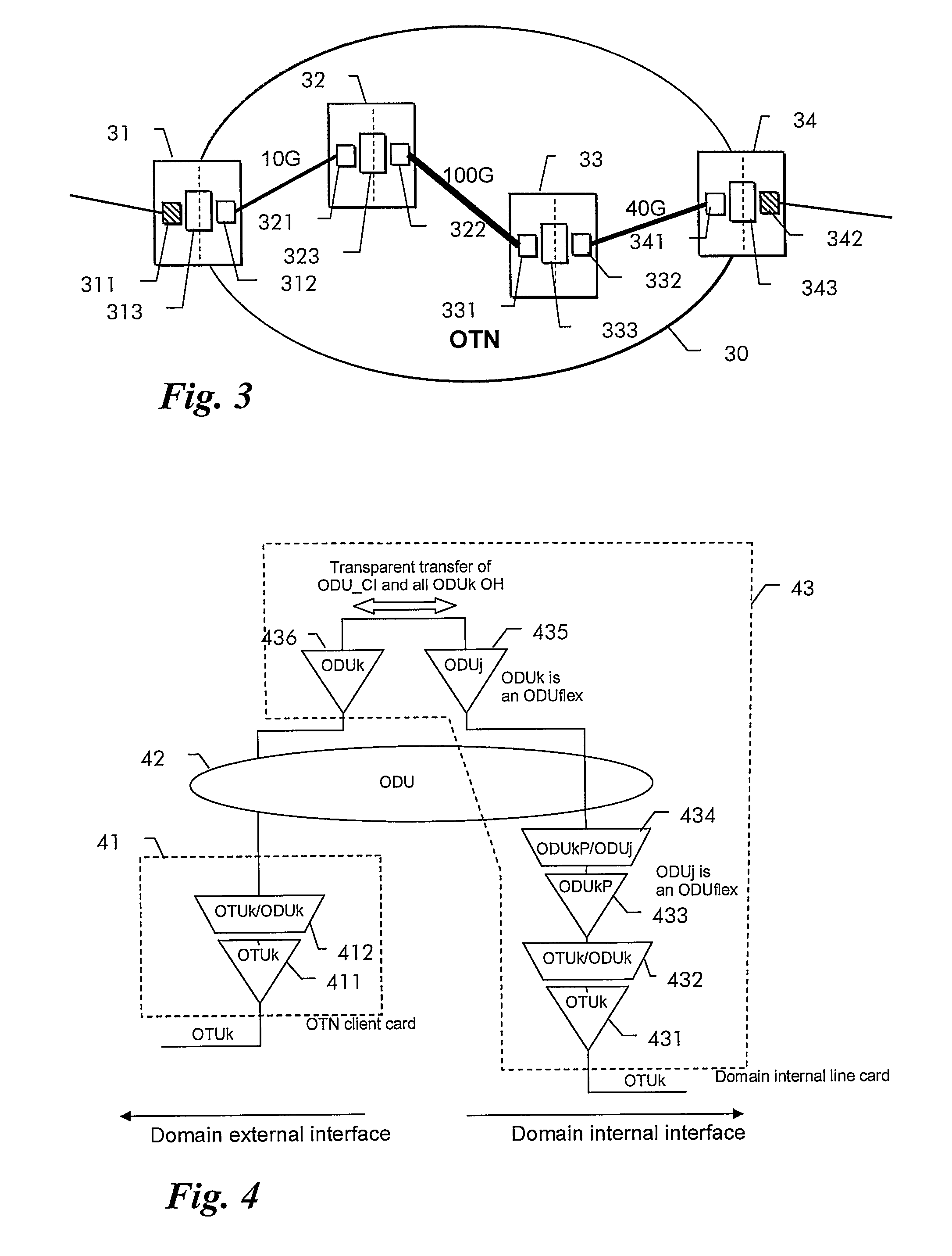 Method and apparatus for transmitting signals in an optical transport network