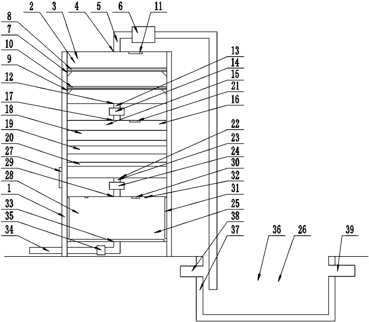 Wastewater recycling device applied to common bathing pool hot water boiler