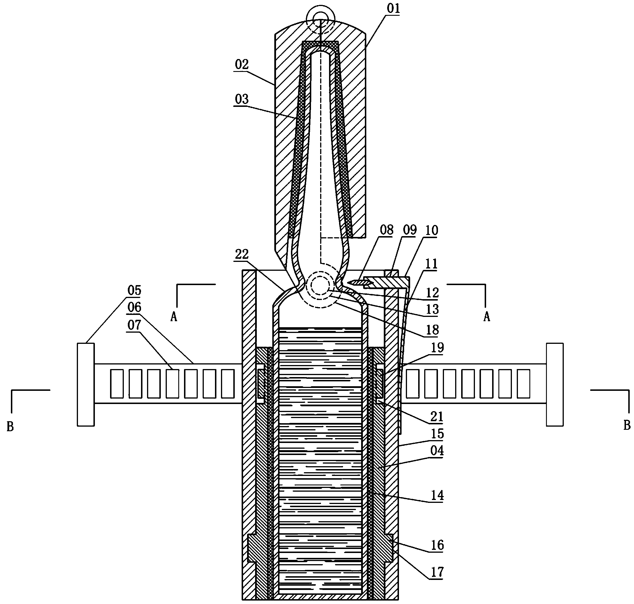 Coaxial pulling-type ampoule opening mechanism