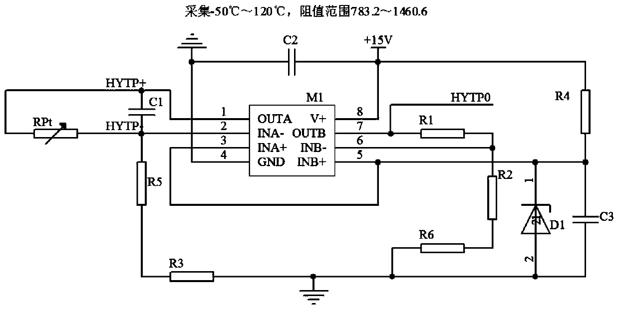 A platinum resistance signal acquisition and debugging circuit based on dual constant current sources