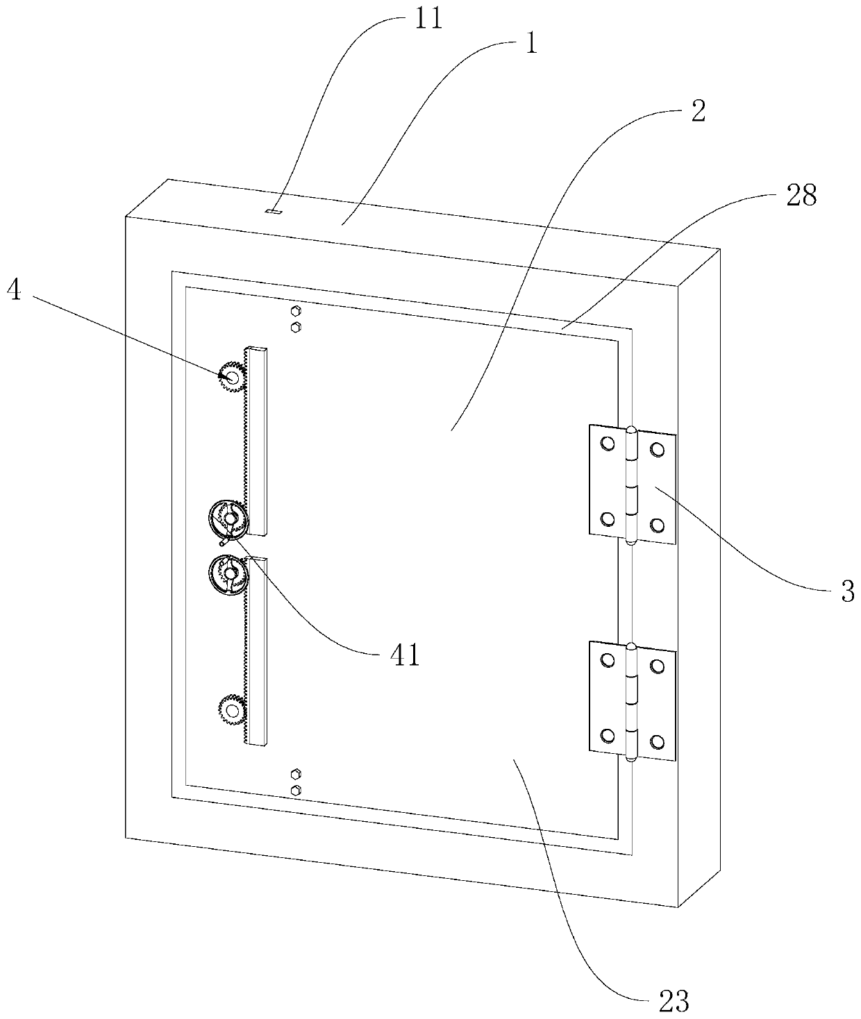 Concrete protective door and production process thereof