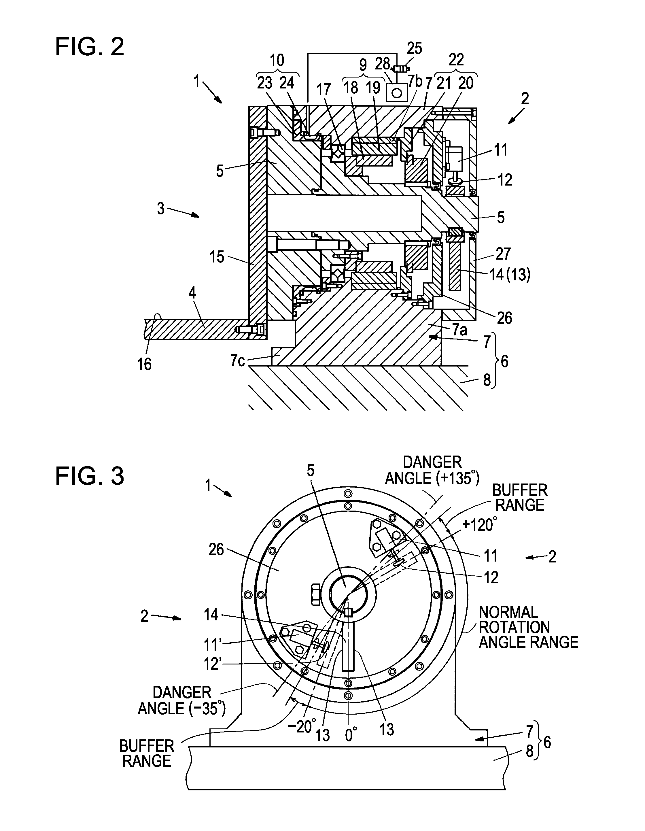 Breakage preventing device for tilting table indexing device