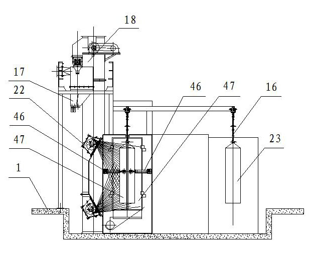 Hydraulic cylinder surface shot blasting, paint spraying and drying system and shot blasting, paint spraying and drying process thereof