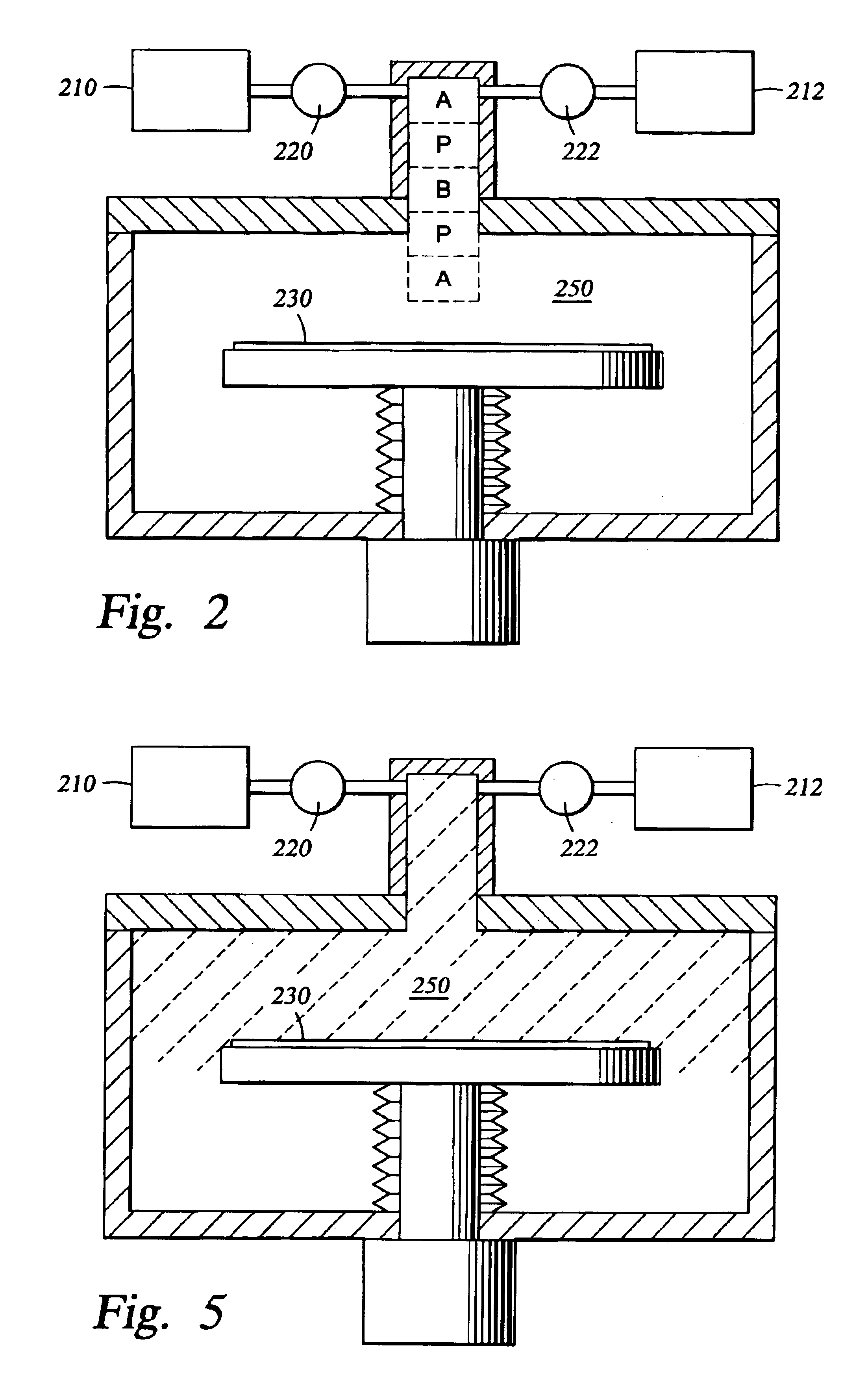 Simultaneous cyclical deposition in different processing regions