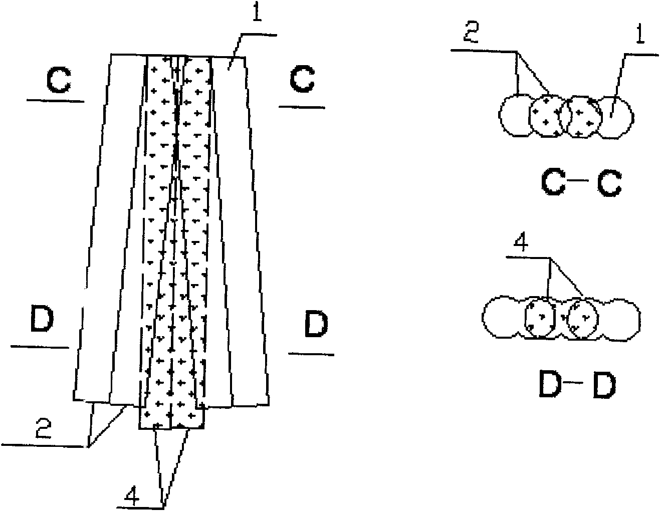 Construction method of ikebana socket water stop curtain for dual spindle soil-cement stirring mill