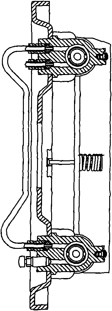 Self-adjusting mechanism of two leading shoe brake of automobile