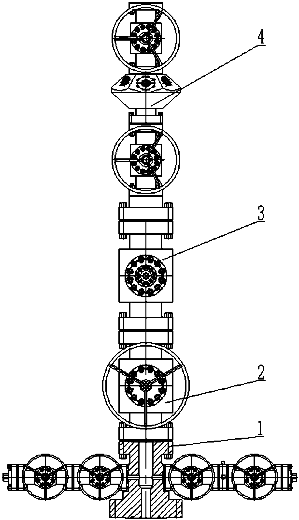 Fracturing gas production wellhead device