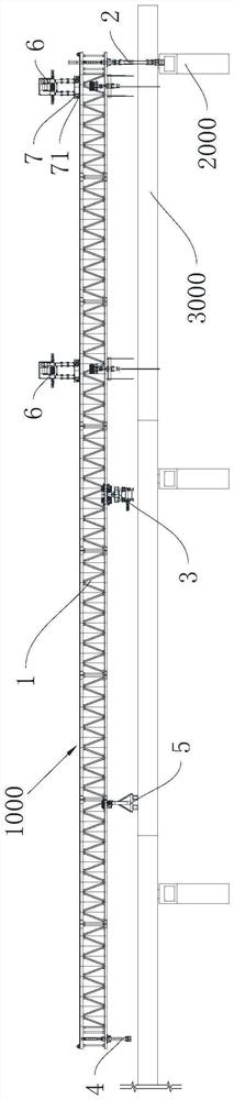 Middle support bracket system of bridge girder erection machine