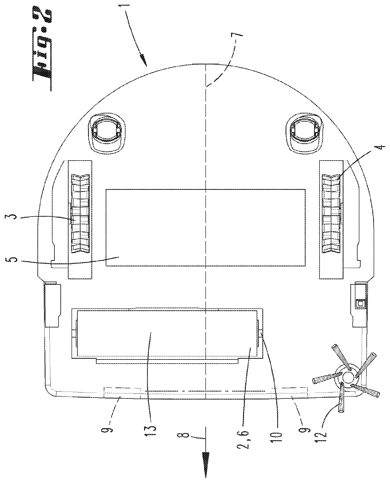 Self-propelled floor treatment device