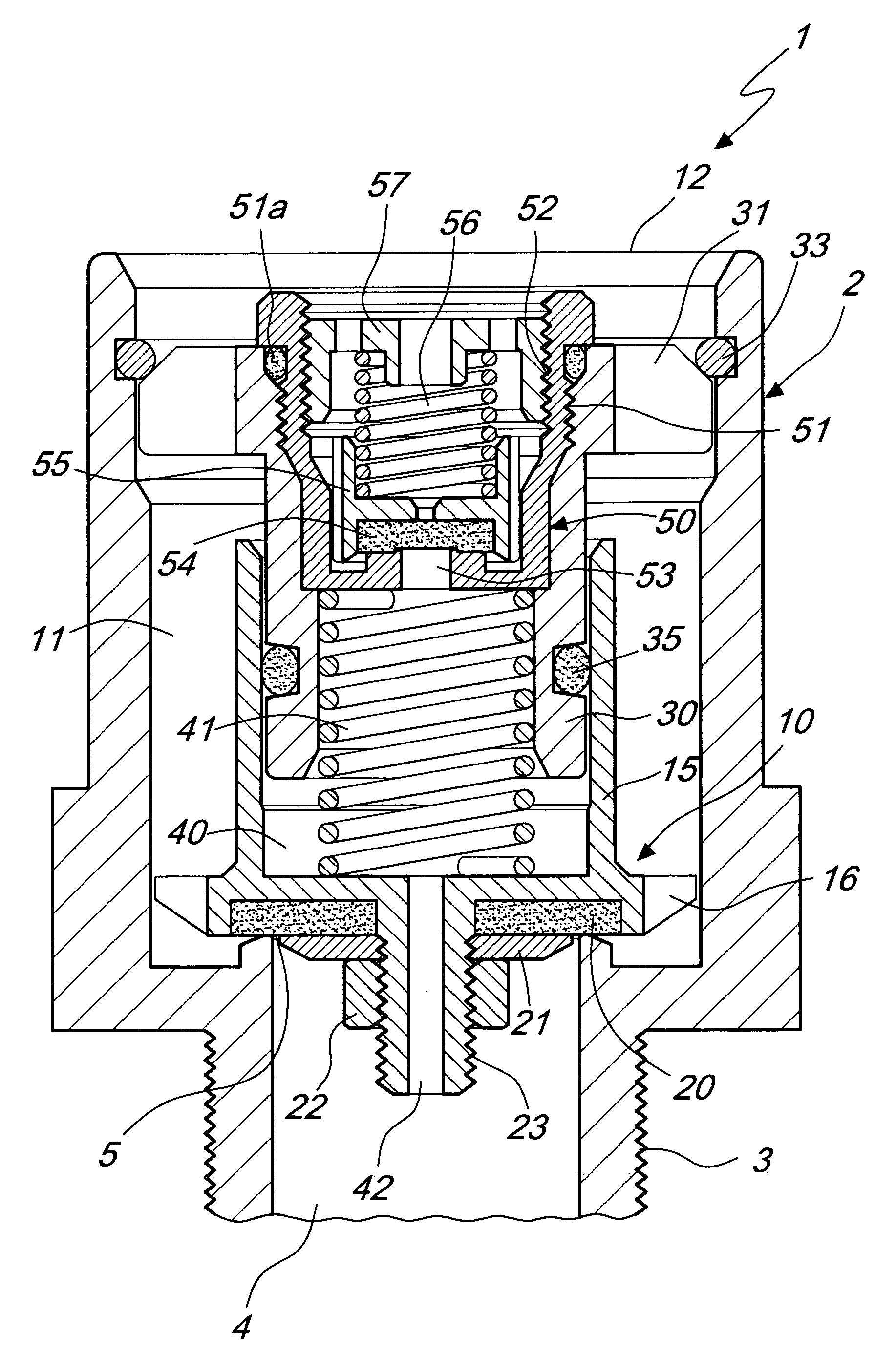 Spring-loaded pressure relief valve, particularly for containers of pressurized fluids