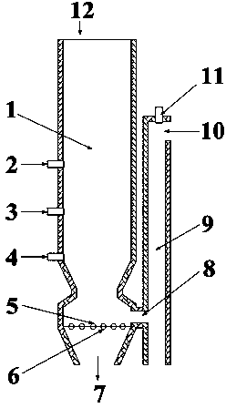 Downdraft gasifier with tar degrading function