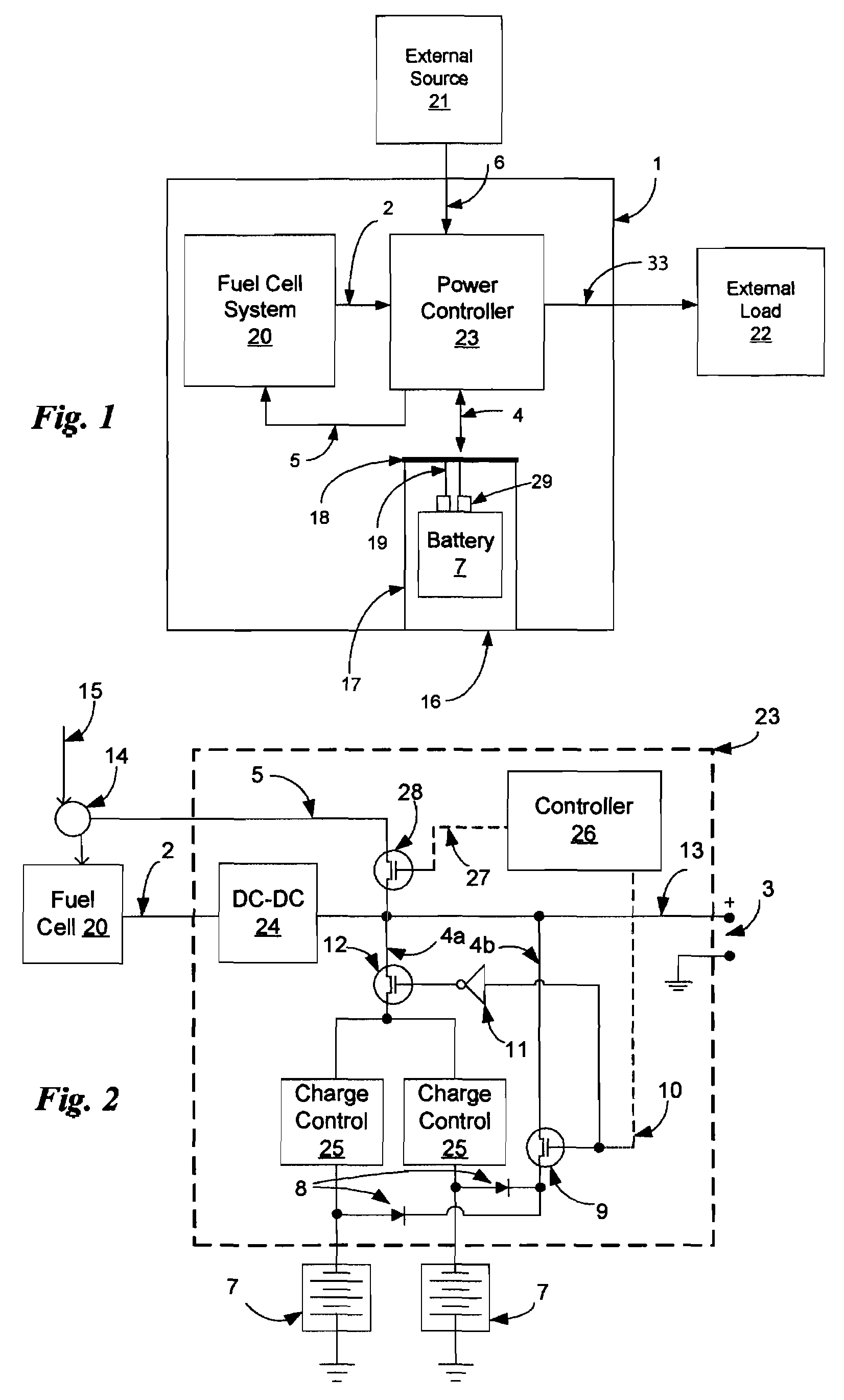 Portable fuel cell system with releasable and rechargeable batteries