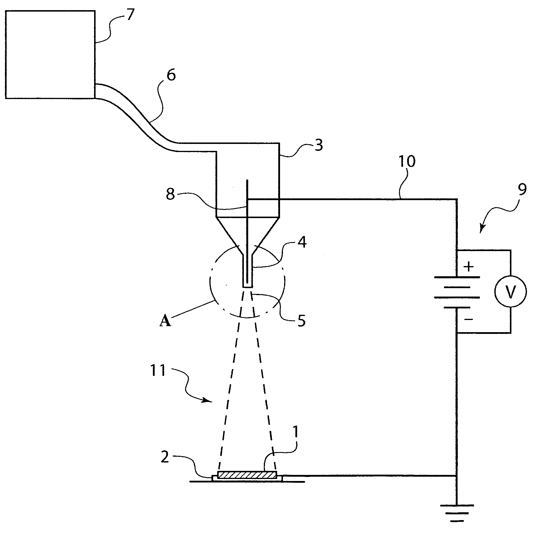 Apparatus and method for field-injection electrostatic spray coating of medical devices