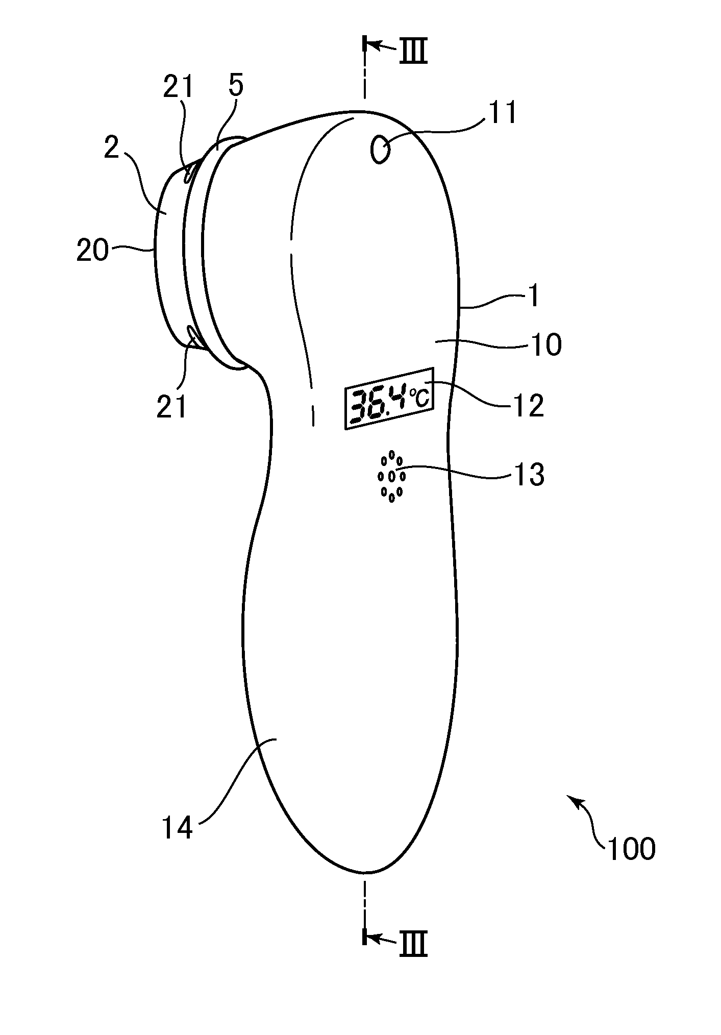 Contact type internal thermometer