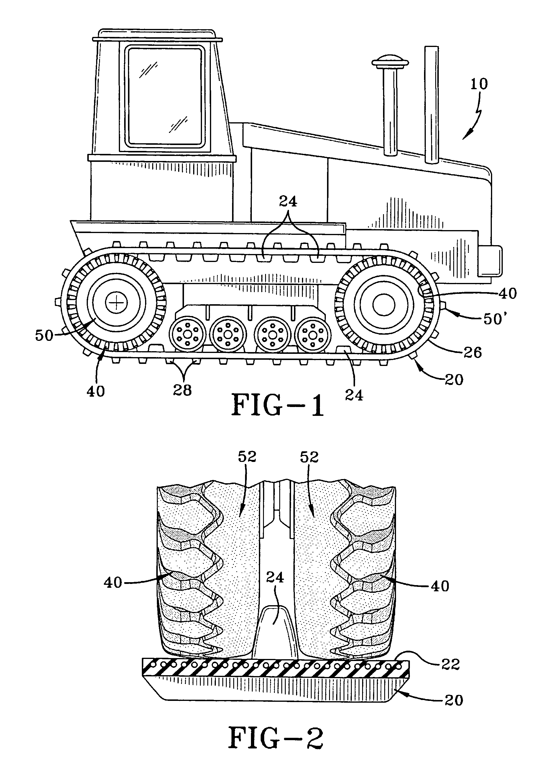 Pneumatic driver tire for tracked vehicle