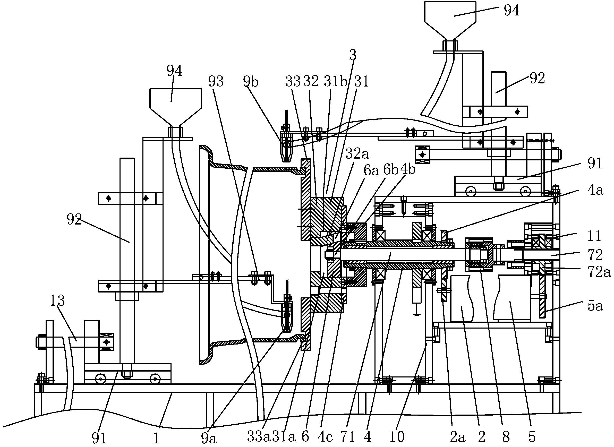 Inner and outer circumference welding machine for cylinder