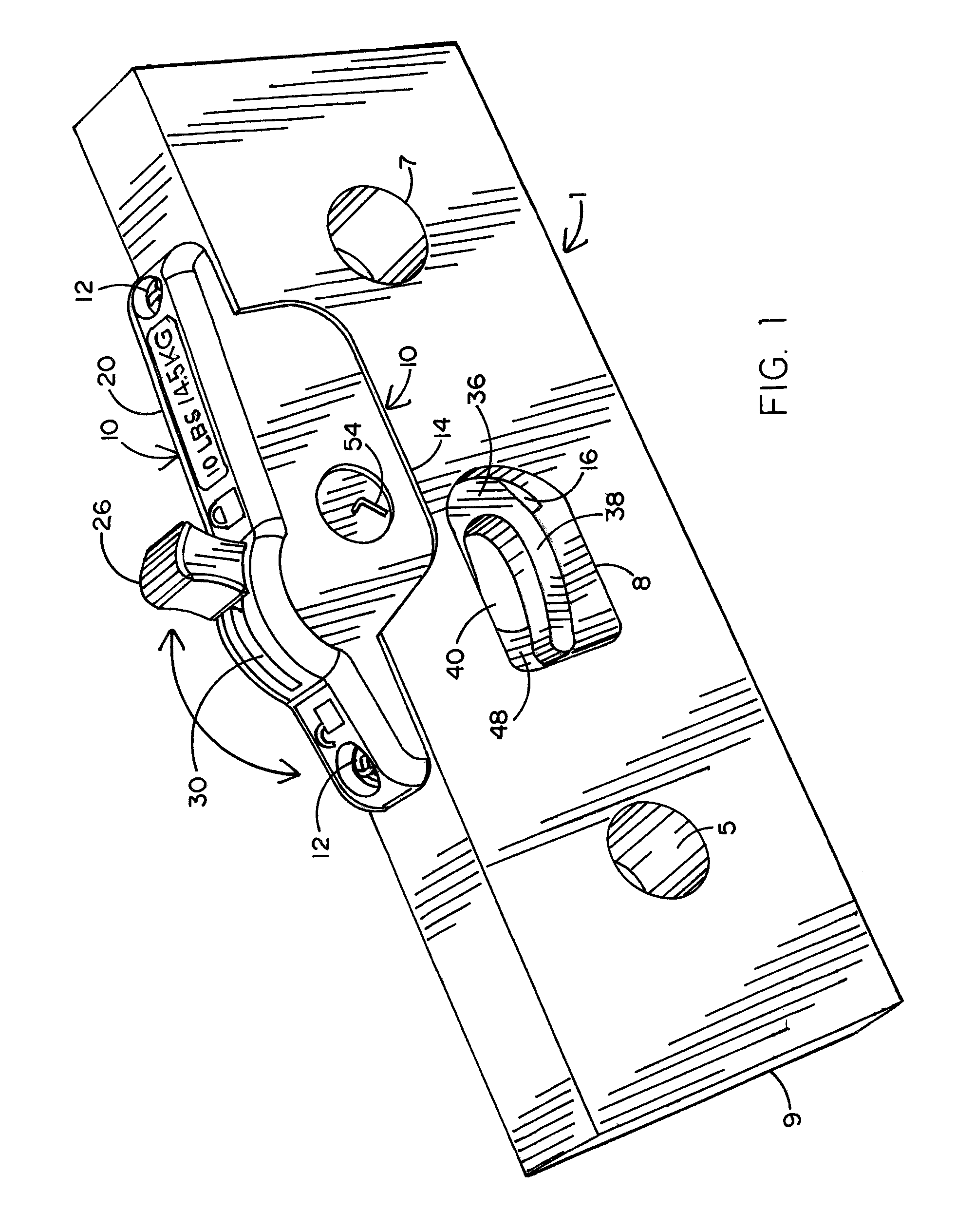 Weight plate with center post locking cartridge and locking fork