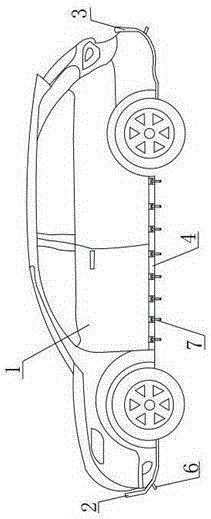 Sport utility vehicle (SUV) with laser transmitters